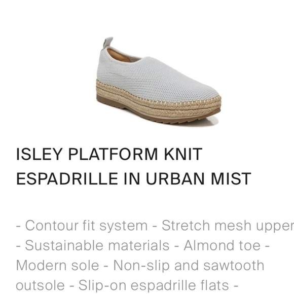NEW Naturalizer Isley platform espadrilles slip on shoes Urban Mist gray 6.5 - Picture 9 of 12